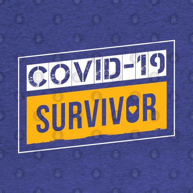 Coronavirus Covid-19 Survivor White / Yellow Design T-Shirt by Optimix